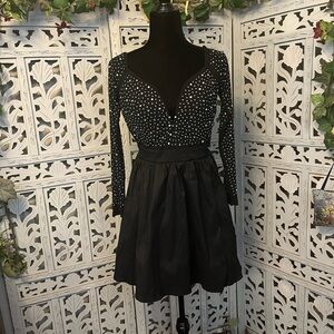 WINDSOR WONDERFUL BLACK SATIN WITH LOTS OF BLING SHORT & FANCY DRESS